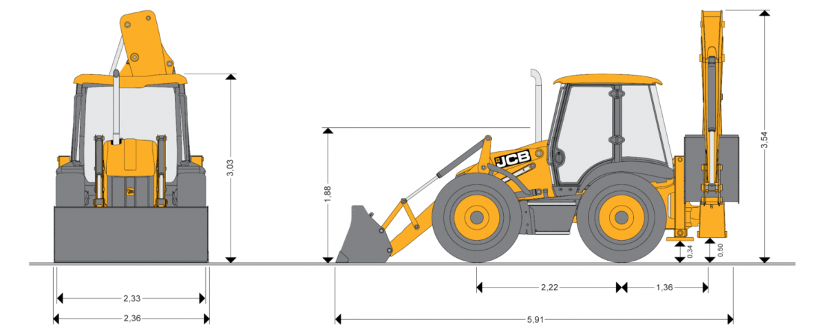 Экскаватор-погрузчик JCB 4CX, схема