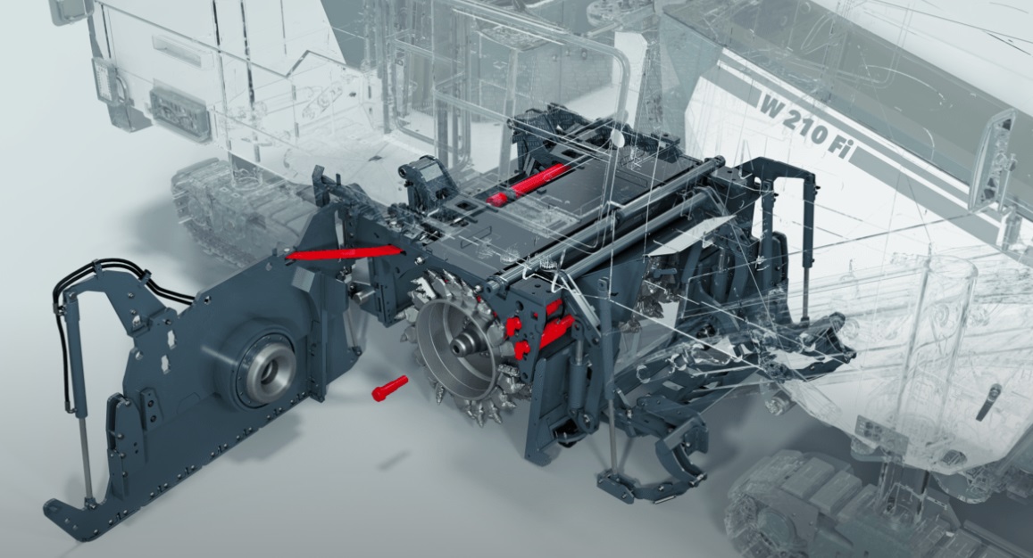 Wirtgen W 210 F смена барабана
