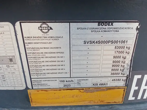 Самосвальный полуприцеп Bodex KIS 4WA1 2023 года б/у фото 8