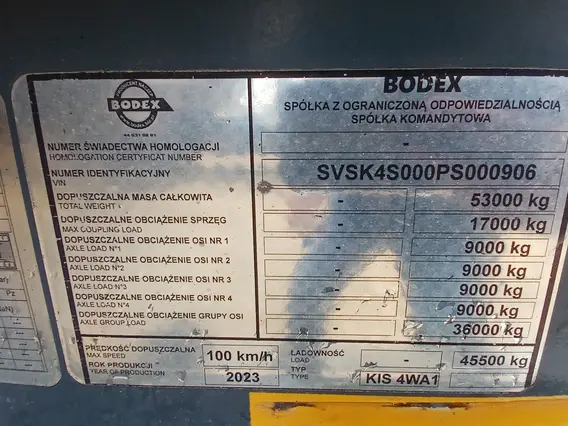 Самосвальный полуприцеп Bodex KIS 4WA1 2023 года б/у фото 8