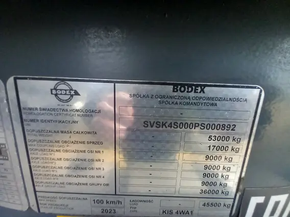 Полуприцеп самосвальный BODEX KIS 4WA1 2023 года б/у фото 8