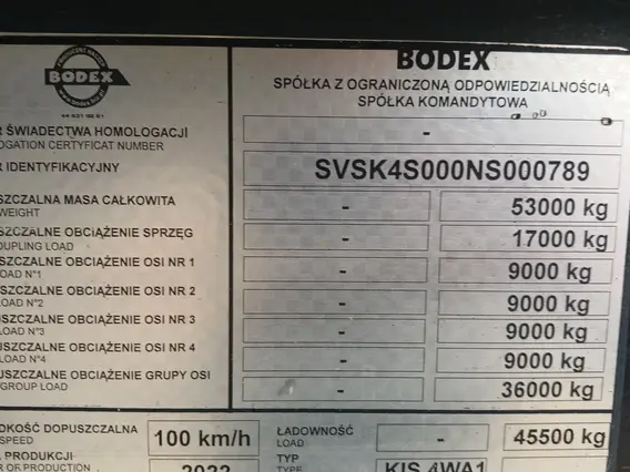 Самосвальный полуприцеп Bodex KIS 4WA1 2022 года б/у фото 8
