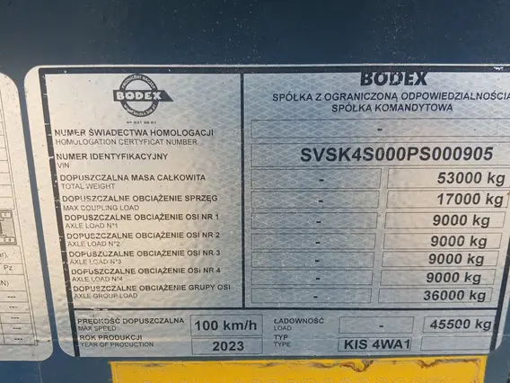 Самосвальный полуприцеп Bodex KIS 4WA1 2023 года б/у фото 8