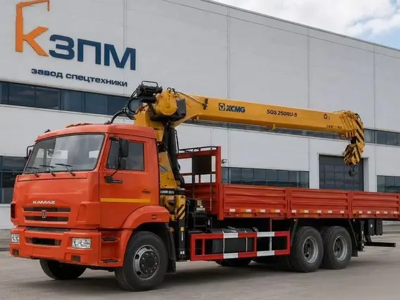 Бортовой грузовик КАМАЗ 65115 с КМУ XCMG, 2025 2025 года новый