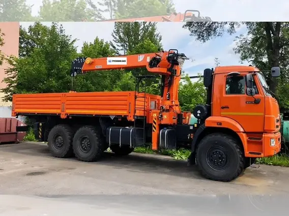 Бортовой грузовик Автофургон на КАМАЗ 43118-23027-50 с КМУ HANGIL SV, 2026 2026 года новый
