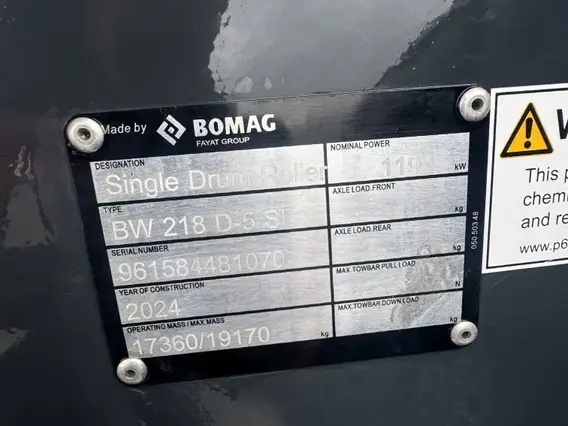 Каток BOMAG BW 218 D-5 SL 2024 года б/у фото 15
