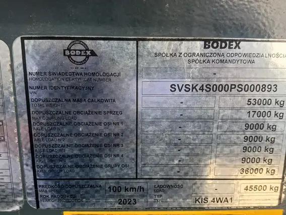 Самосвальный полуприцеп Bodex KIS 4WA1 2023 года б/у фото 7