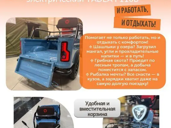 Трицикл грузовой Yadea F110B, 2026 2026 года новый фото 8