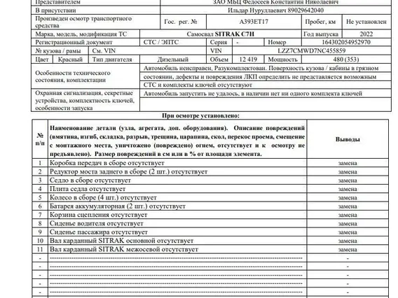 Седельный тягач SITRAK C7H 2022 года б/у фото 7