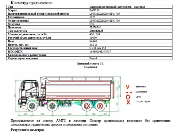 Самосвал FAW J6 2022 года б/у фото 7