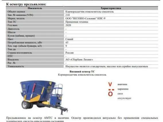 Измельчитель-смеситель-кормораздатчик НОЭЗНО-Сельмаш КИС-9 2020 года б/у фото 3