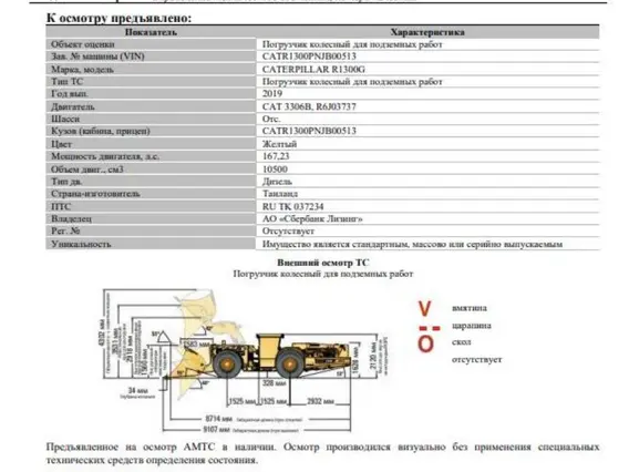 Шахтный погрузчик Caterpillar R1300G 2019 года б/у фото 9