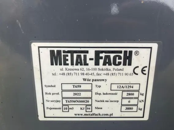 Миксер-кормораздатчик Metal Fach T659 2022 года б/у фото 3