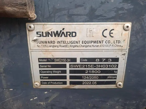 Экскаватор SUNWARD SWE215E-3H 2022 года б/у фото 19