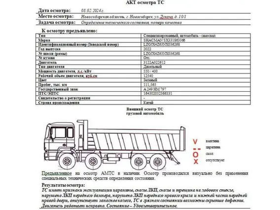 Самосвал специализированный, автомобиль - самосвал SHACMAN 2022 года б/у фото 6