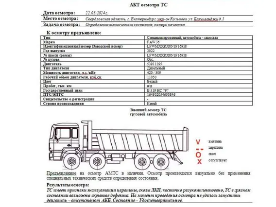 Самосвал FAW J6 2022 года б/у фото 11