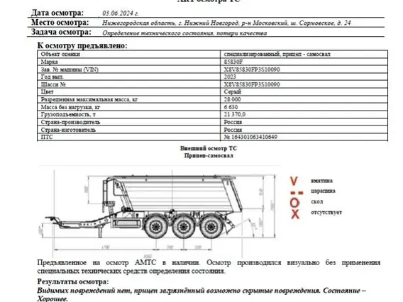 Самосвальный прицеп РИАТ 85830F 2023 года б/у фото 7