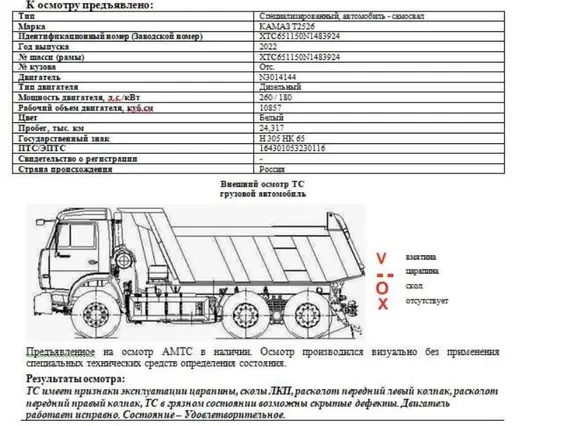 Самосвал КАМАЗ 65115 Е-5 2022 года б/у фото 5