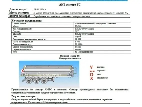 Полуприцеп-самосвал 924900 2023 года б/у фото 7