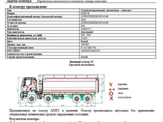 Самосвал FAW J6 2022 года б/у фото 2
