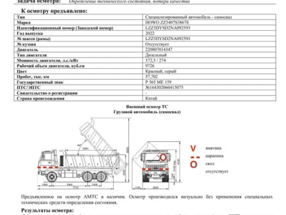 Самосвал специализированный, автомобиль - самосвал HOWO ZZ 2022 года б/у фото 18
