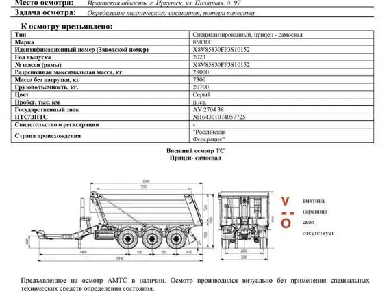 Самосвальный прицеп РИАТ 85830F 2023 года б/у фото 2