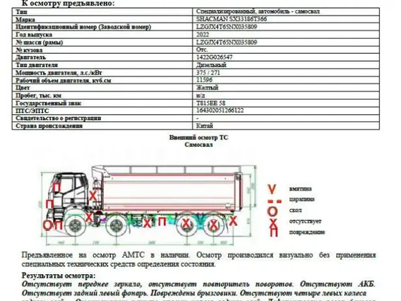 Самосвал Shacman SX33186T366 2022 года б/у фото 9