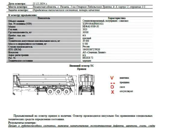 Специализированный, полуприцеп - самосвал НЕФАЗ 9509-30 2023 года б/у фото 8