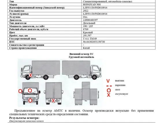 Специализированный, автомобиль-самосвал HONGYAN 908 2022 года б/у фото 2