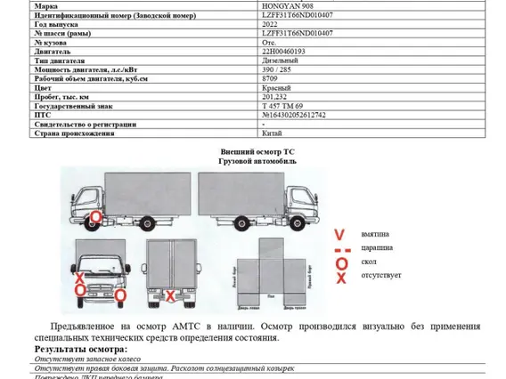 Специализированный, автомобиль-самосвал HONGYAN 908 2022 года б/у фото 2