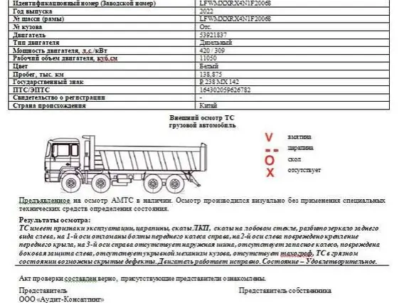 Самосвал FAW J6 2022 года б/у фото 2