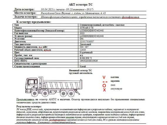 Автомобиль - самосвал SITRAK CH7 2022 года б/у фото 2