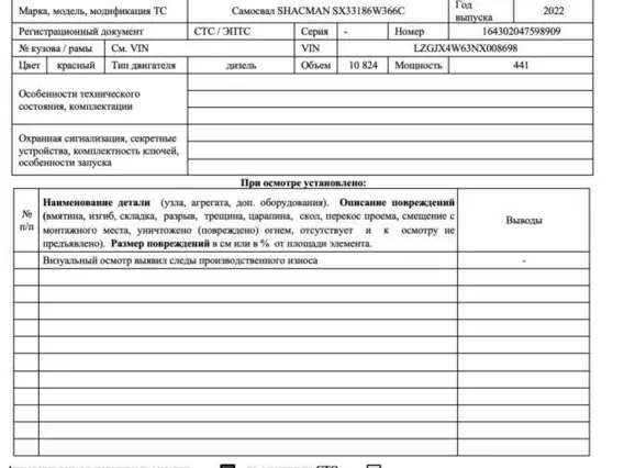 Самосвал Shacman SX33186W366C 2022 года б/у фото 2