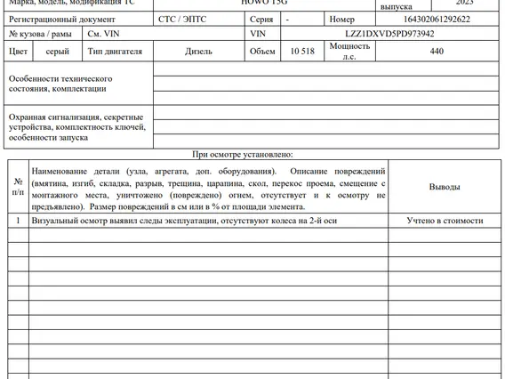 Автомобиль - самосвал HOWO T5G 2023 года б/у фото 5