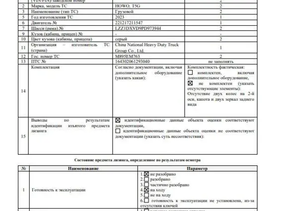 Автомобиль - самосвал HOWO T5G 2023 года б/у фото 7