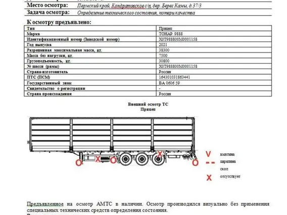 Полуприцеп ТОНАР 9888 2021 года б/у фото 2