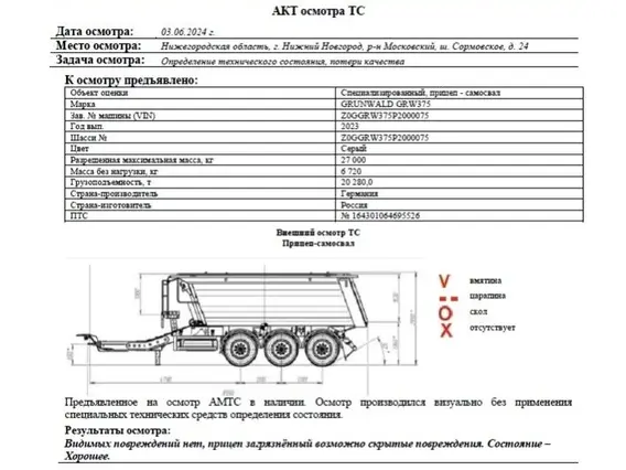 Самосвальный прицеп Grunwald GRW375 2023 года б/у фото 8