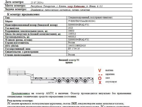 Специализированный, полуприцеп-тяжеловоз ТВЕРЬСТРОЙМАШ 2023 года б/у фото 2