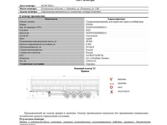 Полуприцеп-зерновоз ТЗА 933436 2023 года б/у фото 5