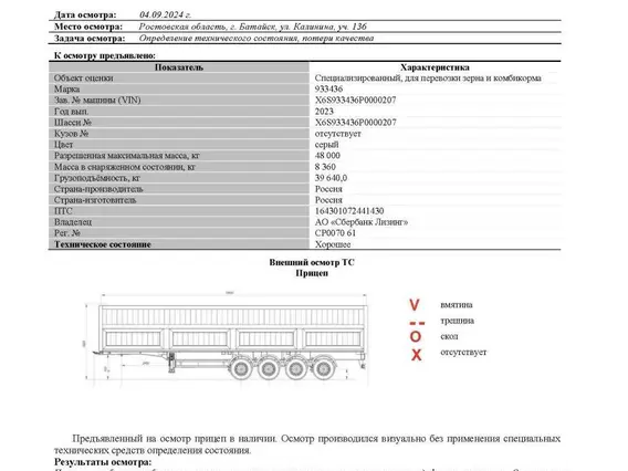 Полуприцеп-зерновоз ТЗА 933436 2023 года б/у фото 6