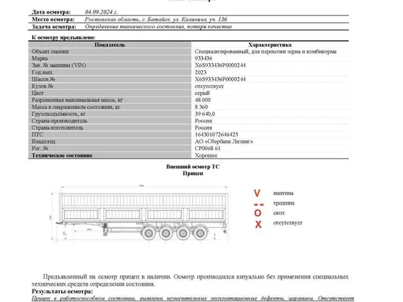 Полуприцеп-зерновоз ТЗА 933436 2023 года б/у фото 6