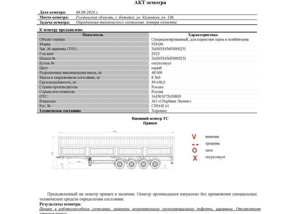 Полуприцеп-зерновоз ТЗА 933436 2023 года б/у фото 4
