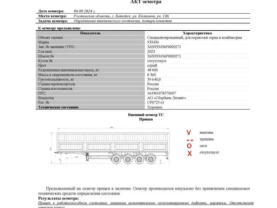 Полуприцеп-зерновоз ТЗА 933436 2023 года б/у фото 5
