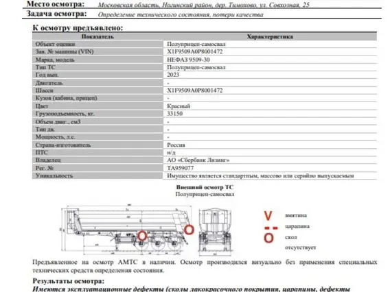 Самосвальный полуприцеп НЕФАЗ 9509-30 2023 года б/у фото 2