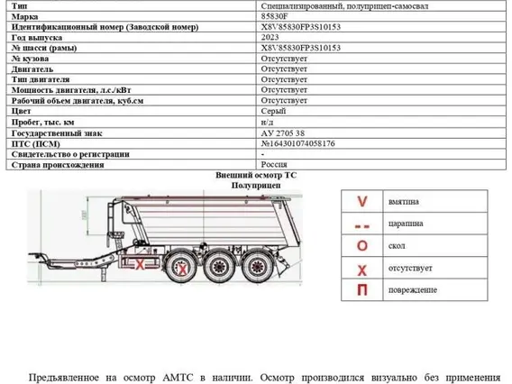 Самосвальный полуприцеп РИАТ 85830F 2023 года б/у фото 18