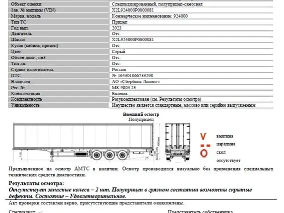 Самосвальный полуприцеп ЮГ АВТО 924000 2023 года б/у фото 2