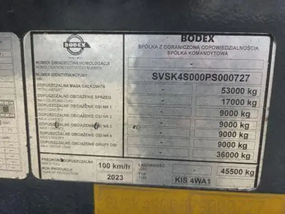 Специализированный, полуприцеп - самосвал BODEX KIS 4WA1 2023 года б/у фото 8