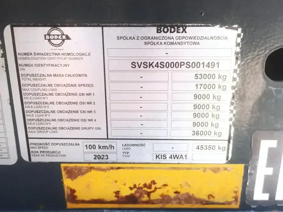 Полуприцеп-самосвал Bodex KIS 4WA1 2023 года б/у фото 8