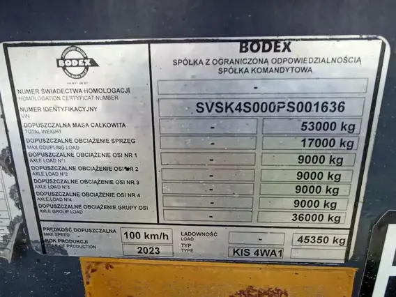 Полуприцеп-самосвал Bodex KIS 4WA1 2023 года б/у фото 11