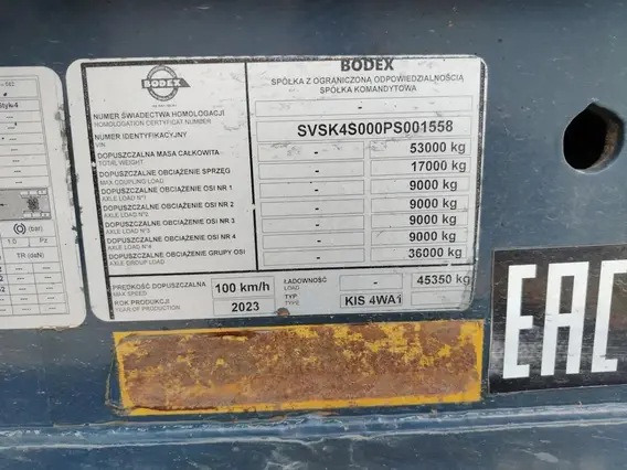Полуприцеп-самосвал Bodex KIS 4WA1 2023 года б/у фото 11